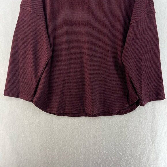 Max Studio Sweater Womens L Maroon Black Stripe Cowl Long Sleeve Pullover Preppy - Picture 9 of 12